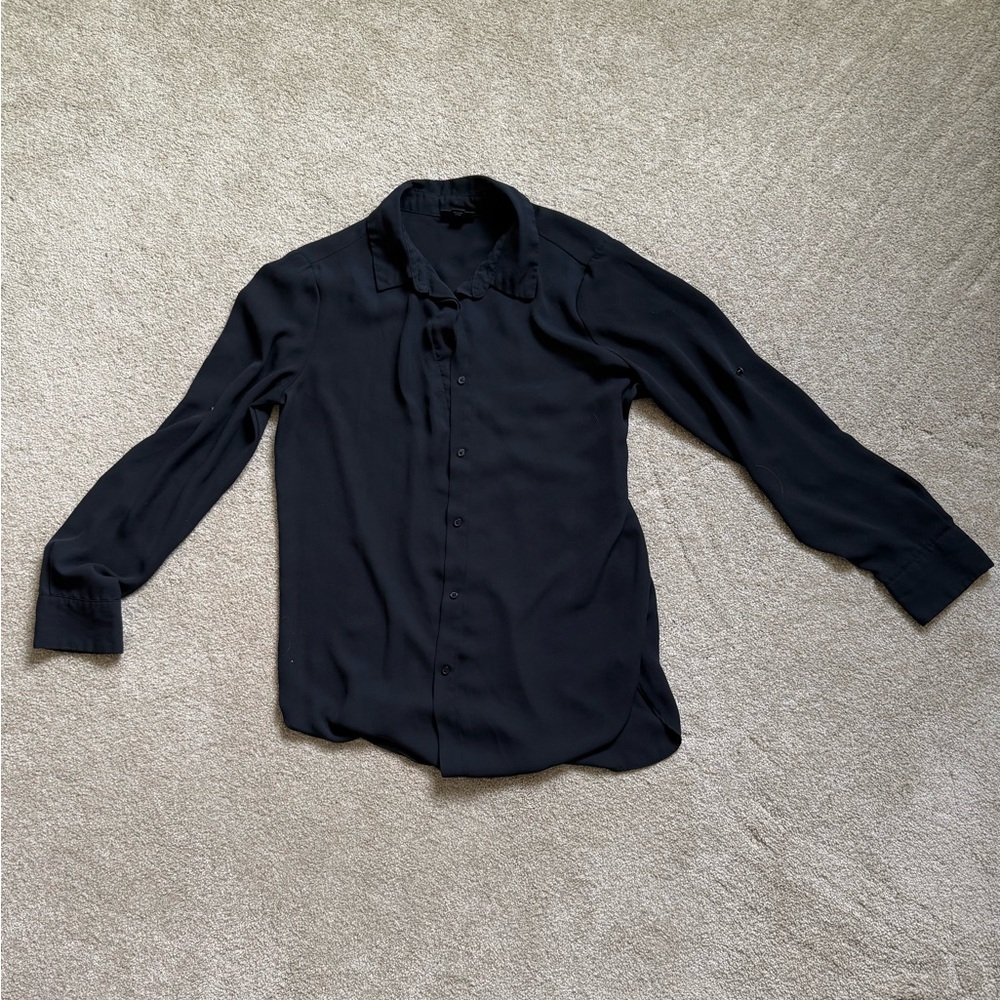 Mossimo Supply Co. Black Collared Button-Up Shirt